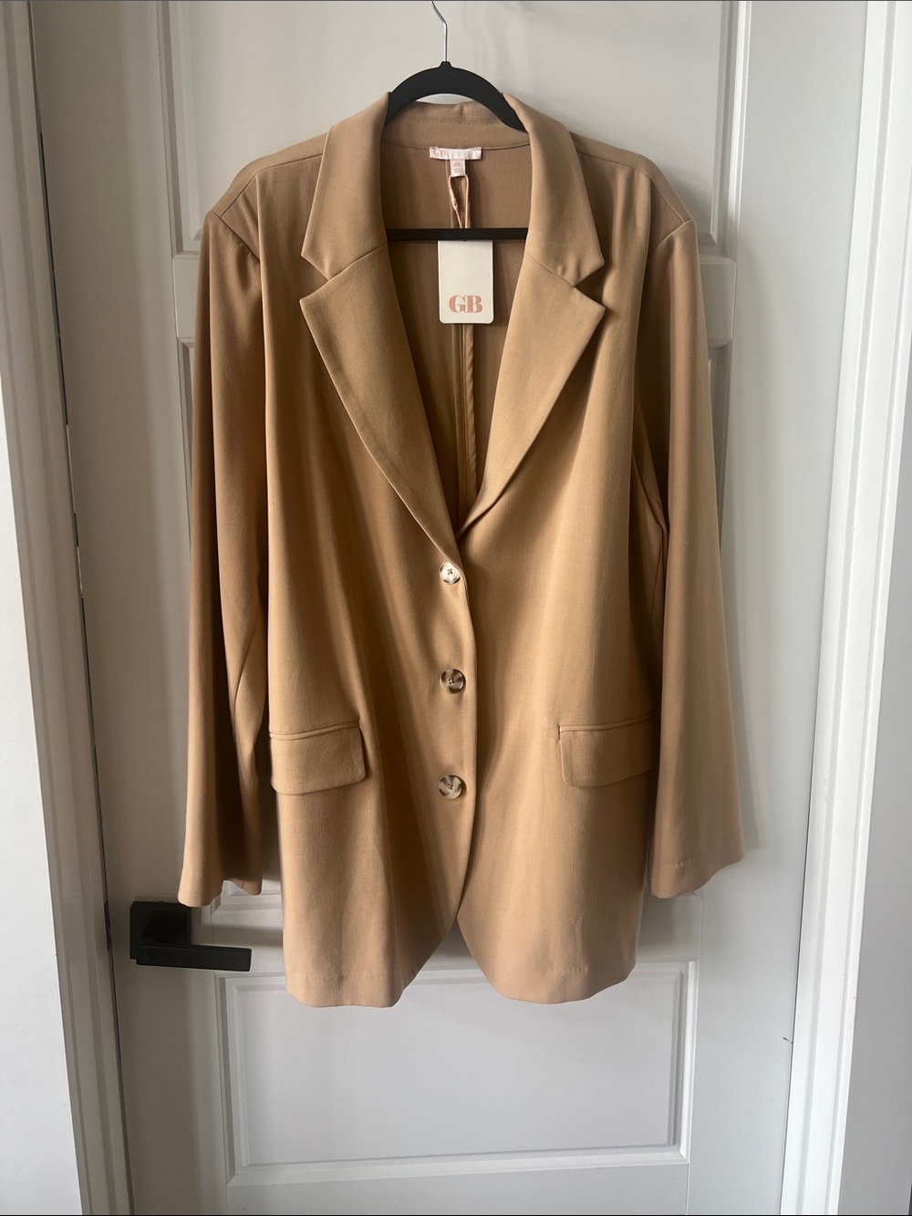 Gianni Bini Tan Single-Breasted Blazer Jacket